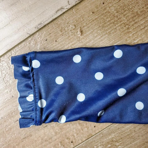 Simple Joys by Carter's Size 2T Blue and White Polka Dot Girl's Rash Guard - Picture 6 of 6